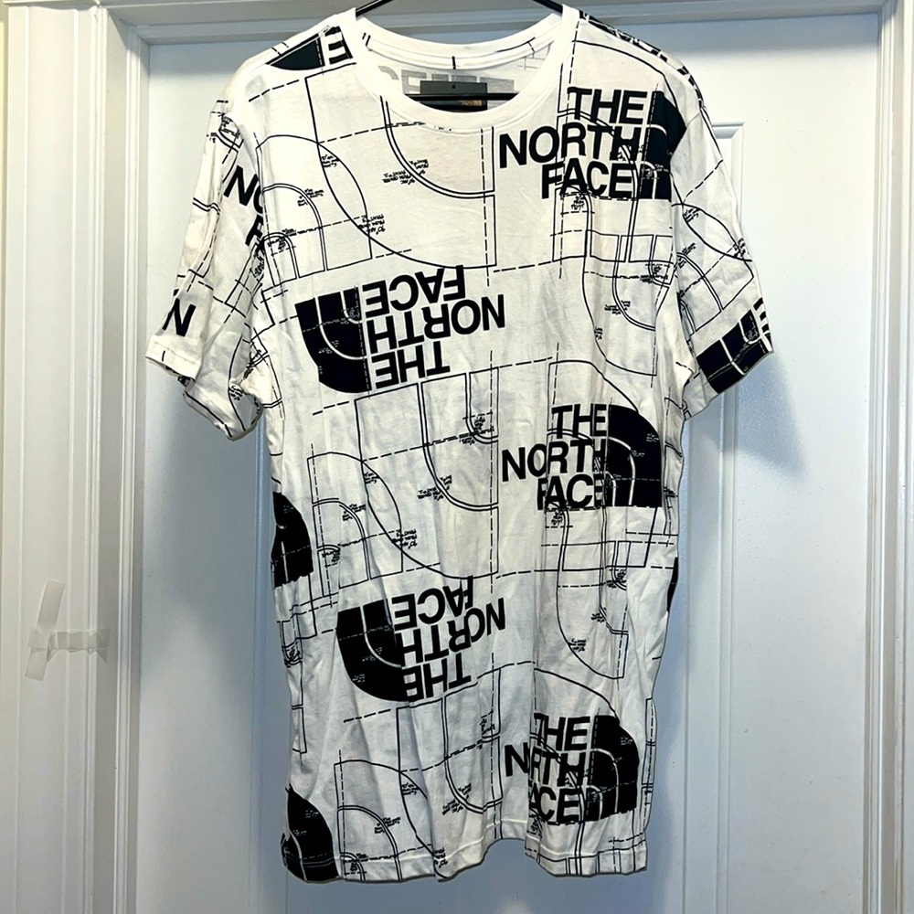 Mens Large The North Face White & Black T-shirt
